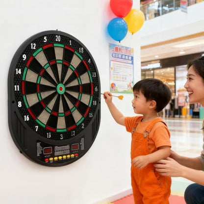 Fdit Electronic Dart Board, Hanging Dartboard Set with Automatic Scoring System for Soft Tip Darts Players Indoor Family Fun