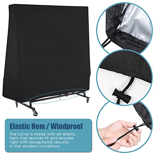 Table Tennis Cover Outdoor Waterproof Heavy Duty Indoor Ping Pong Table Cover All Weather Protection for Folding Table Tennis Table Extra Large Patio Furniture Accessories
