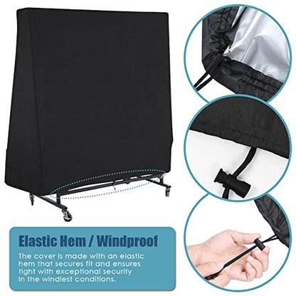 Table Tennis Cover Outdoor Waterproof Heavy Duty Indoor Ping Pong Table Cover All Weather Protection for Folding Table Tennis Table Extra Large Patio Furniture Accessories