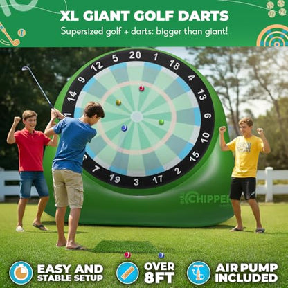 Swooc Games® - Bull Chipper™ | Giant Golf Darts with 10+ Golf Games | Backyard Game with Air Pump | Yard Game for Adults | Giant Outdoor Fun for Adults and Family | Outside Activity - Golf Chipper - size: XL - 8ft