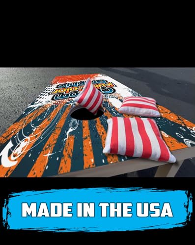 PartyToss Cornhole Boards/Bean Bag Toss Game Set w/Optional LED Lights & Graphics - Choose Your Model - color: Custom
