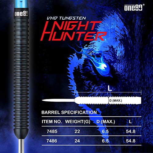 ONE80 90% Tungsten Steel Tip Darts Sets Chameleon, Night Hunter Professional Darts Set - style: Defense 24g