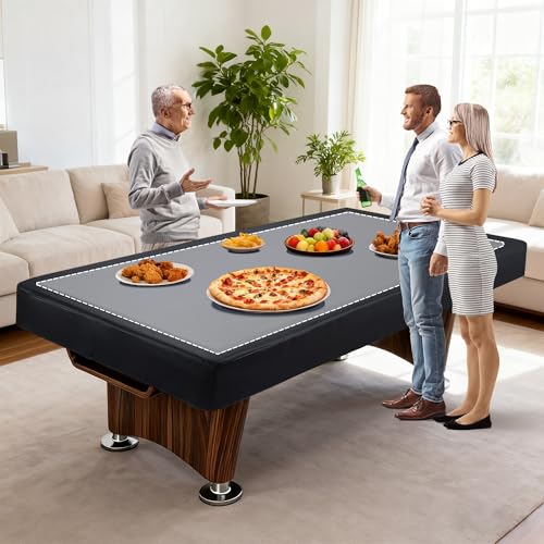 BALAPET Heavy Duty Leatherette Pool Table Cover and Insert Mat Set, Waterproof & Tearproof Indoor & Outdoor Billiard Table Cover, Foldable Foam Pool Table Insert for Table Conversion Topper - size: 88.5*43.5*1.6"