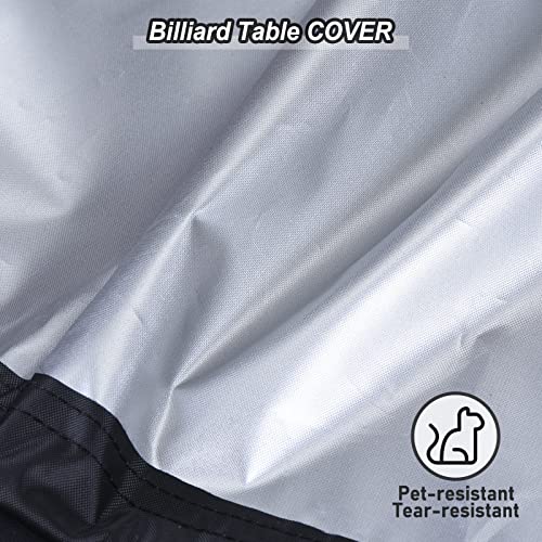 PATIKIL Billiard Pool Table Cover 8 Feet Waterproof Outdoor Indoor Dustproof Sun Rain Protection Billiard Table Cover for Patio Table Snooker Billiard Table, Black - size: 8 feet