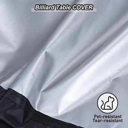 PATIKIL Billiard Pool Table Cover 8 Feet Waterproof Outdoor Indoor Dustproof Sun Rain Protection Billiard Table Cover for Patio Table Snooker Billiard Table, Black - size: 8 feet