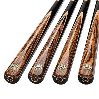 57" 3/4 Jointed Billiard/Pool/Snooker Cue Set 5 Face-Spliced Ash Shaft with A Leather Cue Case - color: Burl Butts