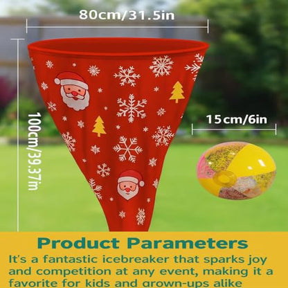 Granny Pants Yard Game – Giant Stretchy Pants Outdoor Relay Set with 10 Bouncy Balls & Pump, Hilarious Backyard Party Game for Adults, Field Day, Team Building & Family Reunions - color: Red+White