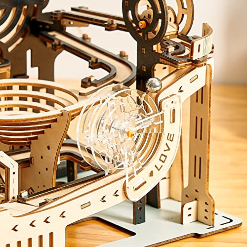 3D Wooden Puzzles Marble Run Set - Mechanical Model Kits with Motor, Brainteaser and Puzzle for Christmas/Birthday,Gifts for Adults and Teens to Build Combination - style: Marble