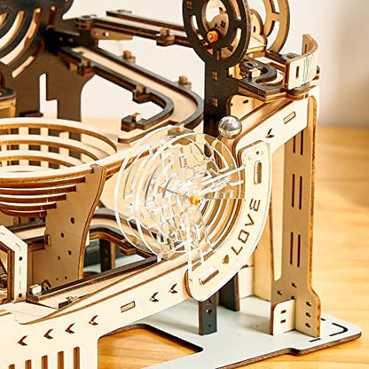 3D Wooden Puzzles Marble Run Set - Mechanical Model Kits with Motor, Brainteaser and Puzzle for Christmas/Birthday,Gifts for Adults and Teens to Build Combination - style: Marble