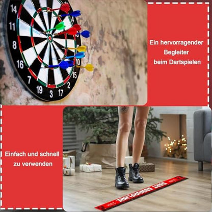 Dart Oche Tape, 2 Piece Removable Line for Dart Games with Waterproof Adhesive Coated Paper, Perfect Game Room, Club, Basement, Dorm, Party, Bar, Office, and Break Rooms