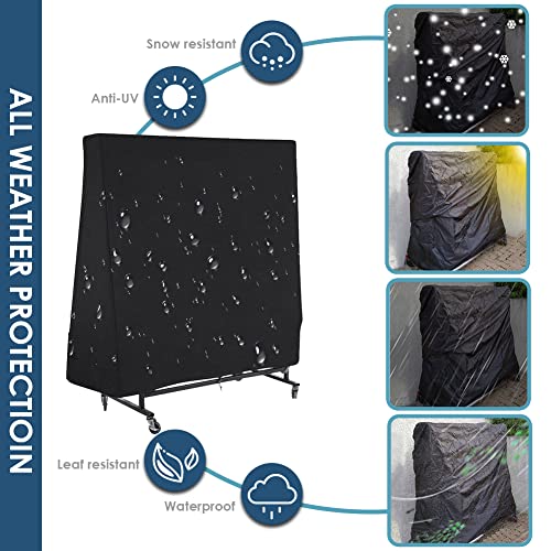Table Tennis Cover Outdoor Waterproof Heavy Duty Indoor Ping Pong Table Cover All Weather Protection for Folding Table Tennis Table Extra Large Patio Furniture Accessories