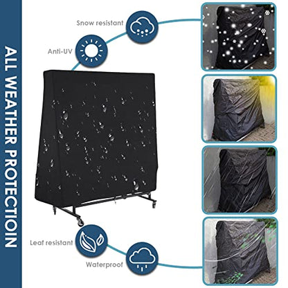 Table Tennis Cover Outdoor Waterproof Heavy Duty Indoor Ping Pong Table Cover All Weather Protection for Folding Table Tennis Table Extra Large Patio Furniture Accessories