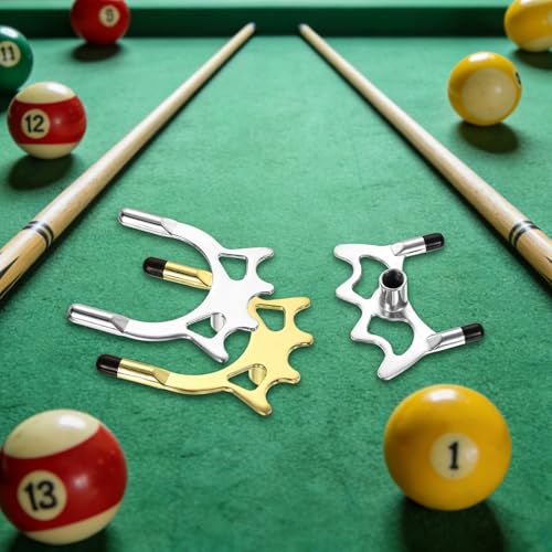 Billiard Bridge Head, Pool Cue Stick Bridge Screw-on Metal Cue Rests Billiard Accessories - color: Gold, style: Low Fork