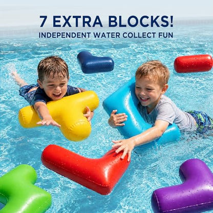 Funscape Floating Table Pool Game Toys, Inflatable Water Play Floating Toy W/Playing Cards, Fun Swimming Pool Float Block Game, Outdoor Travel Yard Beach Play Summer Family Party Gift for Child Adult
