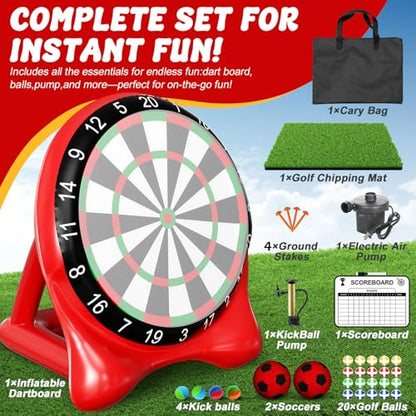 Inflatable Soccer Dart Board, Giant Kick Darts,Indoor Outdoor Lawn Yard Games for Kids Adults Family, Big Jumbo Carnival Games for Party | 6ft Dart Boards with Pump Accessories