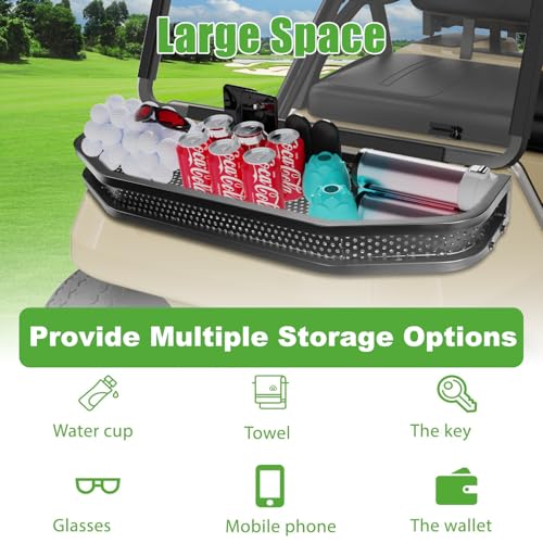 10L0L Golf Cart Front Cargo Basket for EZGO TXT/RXV、Club Car DS/Precedent、Yamaha G22/G29 - Heavy-Duty Steel Mesh Storage Rack, Gas/Electric Compatible - color: Club Car Ds