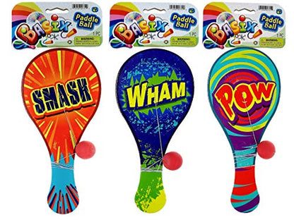 JA-RU Wooden Paddle Ball with String (6 Paddle Balls) – Classic Paddle with Ball Attached for Kids, Party Favors, Goodie Bag Stuffers & Classroom Prizes. 751-6p - size: 6 Packs