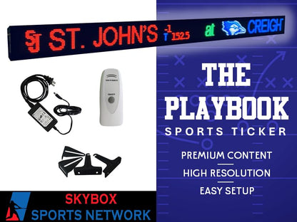 The Playbook LED Sports Ticker Sign | Live Scoreboard | for Man Caves, Offices and Businesses | Custom Selection Feed (Mobile App), 78" Length - size: 78" Length, style: Custom Selection Feed (Mobile App)