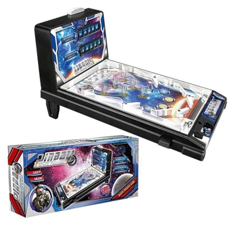 PHATM Desktop Marble Arcade Electronic Pinball Game Machine with Lights Sounds Retro Mini Tabletop Game Arcade Machine for Small Rooms or Apartments