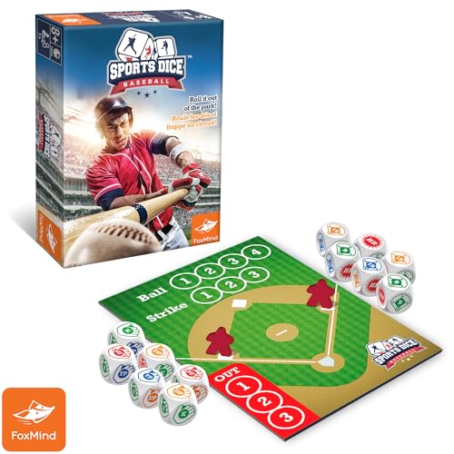 FoxMind Games: Sports Dice, Baseball, Roll it Out of the Park, Easy to Learn, Fun to Play, Play with Up to 4 Players, for Ages 7 and up