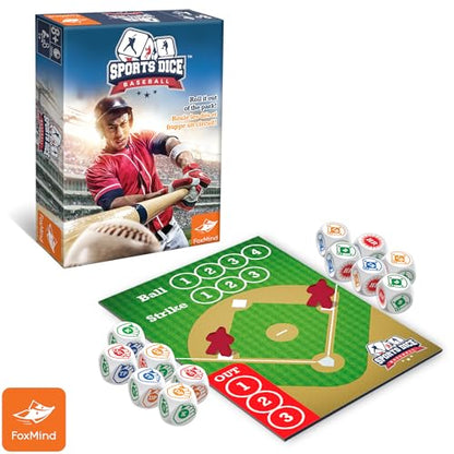 FoxMind Games: Sports Dice, Baseball, Roll it Out of the Park, Easy to Learn, Fun to Play, Play with Up to 4 Players, for Ages 7 and up