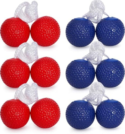 KH Ladderball Balls Set 6 Pack Replacement Balls Ladder Toss Game Balls Soft Golf Balls Safe for Kids - color: Red,Blue