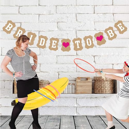 Inflatable Banana Ring Toss Game - Fun Bachelorette Party Decorations, Bachelorette Party Games & Favors, Bridal Shower Engagement Party Activities, Summer Pool Toys for Adults