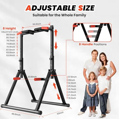 DOBESTS Power Tower Pull Up Bar Free Standing, Foldable Pull Up Station - color: Black Style 1 - Multifunction Bar
