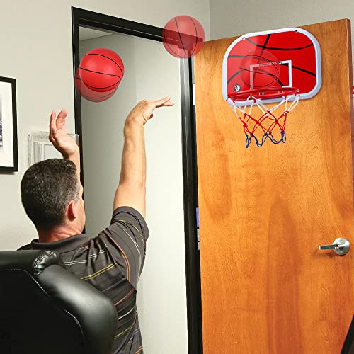 Indoor Basketball Hoop Set for Kids Adults, Mini Over The Door Hoop Set with 4 Balls for Dormitory Home Office, Upgarde Wall Mount Basketball Goal Sport Game for Boys Teen - style: SET1