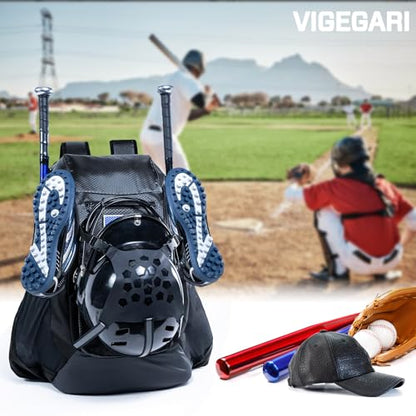 | Baseball Bag Softball Bat Bag, Double-layer Baseball Backpack Adult with Gear Klip To Hold Baseball Glove, Baseball Essential Gear, Youth Baseball Bag for Boys, Girls, Baseball Accessories - color: Black