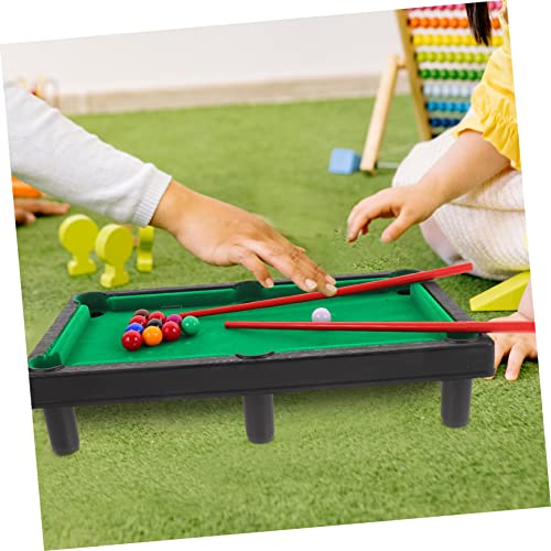 1set Mini Pool Table Toy Desktop Billiards Game for Home Office Includes Pool Cues and Rack Fun Miniature Tabletop Activity for All Ages