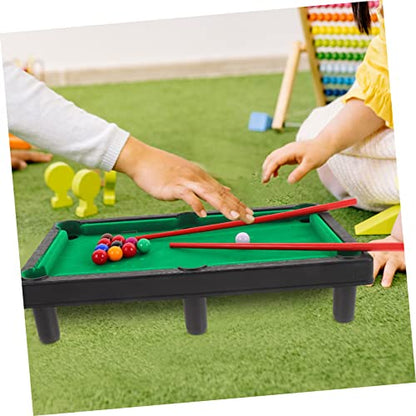 1set Mini Pool Table Toy Desktop Billiards Game for Home Office Includes Pool Cues and Rack Fun Miniature Tabletop Activity for All Ages