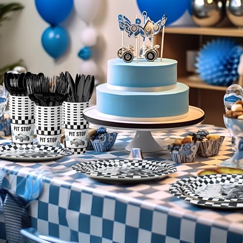 Race Car Birthday Party Favors & Supplies - Racing Car Theme Tableware Set with Plates, Napkins, and Forks - style: Race Car