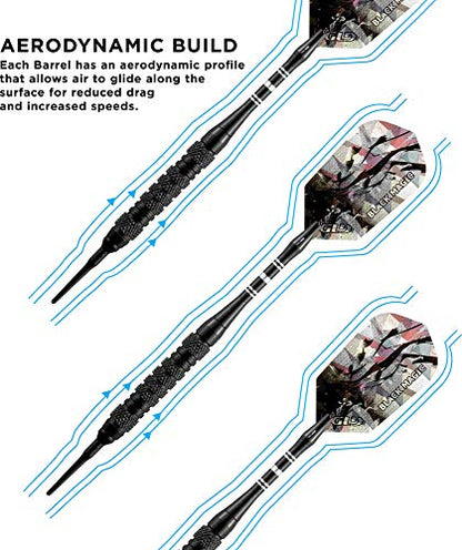 Viper Black Magic Soft Tip Darts, 18 Grams - style: Medium Knurling