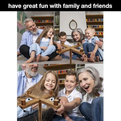 Ring Toss Game for Adults Up to 4 Players - Wooden Table Top Ring Hook Game - Easy to Assemble - Multiple Game Scenes - Classic Ring Toss Game for Adults