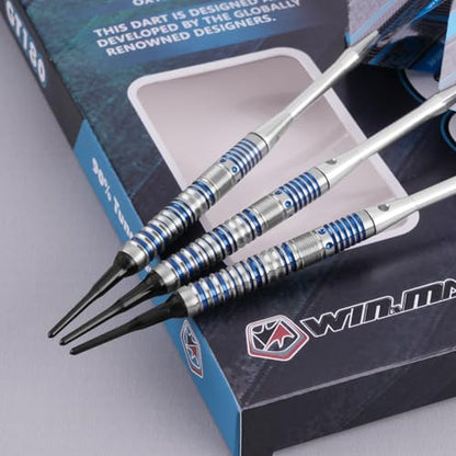 WIN.MAX Darts Soft Tip Set - 90% Tungsten Soft Tip Darts Set Professional 18 Grams Soft Darts Pro Dart Set with Extra 3 Flights - color: Blue