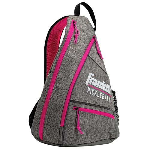 Franklin Sports Pickleball Bags - Sling Bag Backpack for Gear + Equipment - Men + Women - Holds Paddles, Balls + Accessories - color: Gray/Pink, size: One Size