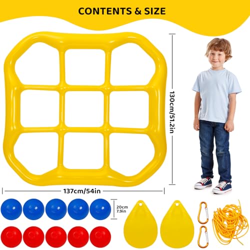 Jumbo Pool Tic Tac Toe Game Floating Outdoor 10 Balls Inflatable Tic Tac Toe Pool Game Adults and Family for Kids Ages Toys