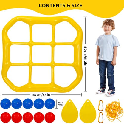 Jumbo Pool Tic Tac Toe Game Floating Outdoor 10 Balls Inflatable Tic Tac Toe Pool Game Adults and Family for Kids Ages Toys
