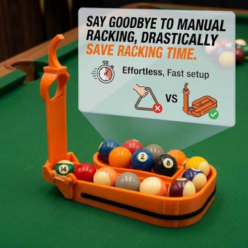 3D Printed Precision Pool Ball Rack: Professional Billiards Training Tool for Perfect Ball Placement, Fast Setup, Portable Design with Complete Maintenance Kit (Screwdriver/Rubber Bands) - color: orange