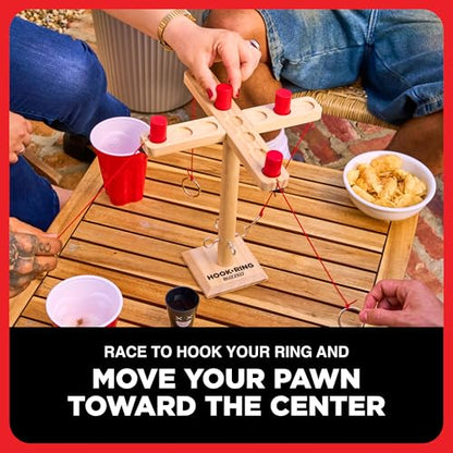 Buzzed 4-Way Hook & Ring by Relatable – Bachelor Party Drinking Game, Outdoor Party Activity for Adults, Summer Fun for Backyard, Tailgates & Group Hangouts, Includes Hook Unit, Pawns & Cup - style: 4-Way Hook & Ring