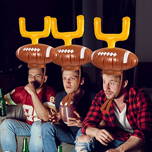 Civaner 2 Set Inflatable Post Ring Toss Football Goal Post Game Include 2 Pieces Hat 6 Pieces Toss Ring for Ball Party(Football)