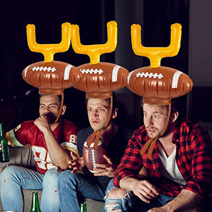 Civaner 2 Set Inflatable Post Ring Toss Football Goal Post Game Include 2 Pieces Hat 6 Pieces Toss Ring for Ball Party(Football)