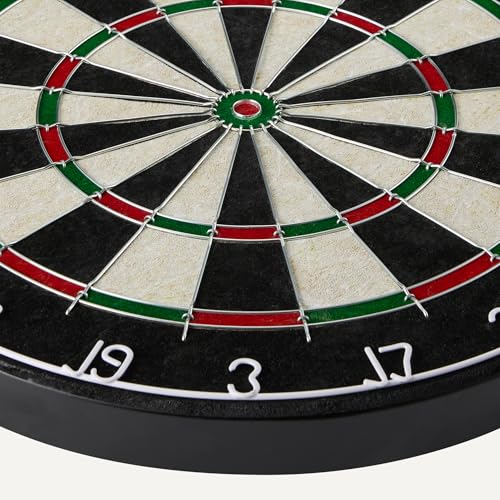 Amazon Basics Dartboard for Adults, Regulation Size, with Steel Tip Darts