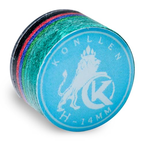 KONLLEN Pool Cue Tips 9 Layers Rainbow Billiards Tip (Hardness SX/SS/S/M/MH/H) (Size 11mm/14mm) Pool Cue Tip with Transparent Gasket Billiards Cue Accessories - color: H-Skyblue 1pcs, size: 14mm