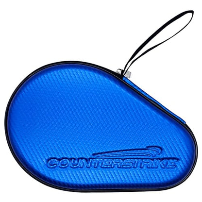 Counterstrike Omega Wolf Paddle Bundle (Includes Hard Case & 6 Balls) | Ping Pong Paddle | Offensive Table Tennis Paddle | ITTF Approved | Ping Pong Set - color: Blue Matte Fiber Paddle Hard Case