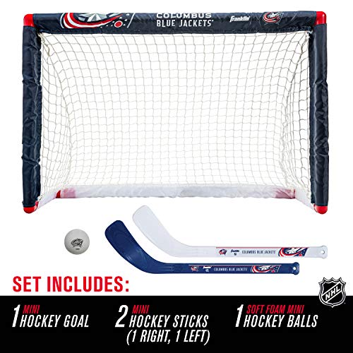 Franklin Sports NHL Mini Hockey Set - Kids Indoor Knee Hockey Goal, Ball, + 2 Stick Combo - Youth Team Indoor Toy Set - Official - Ages 3+