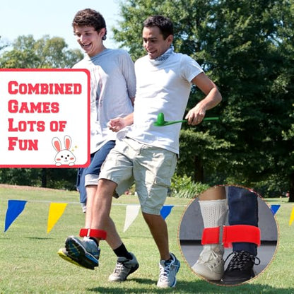 40 Packs Outdoor Games Potato Sack Race Bags for Kids and Adults, with 3 Legged Race Bands, Egg and Spoon Race Backyard Field Day Birthday Party Games Outdoor Carnival Lawn Games Kids and Family