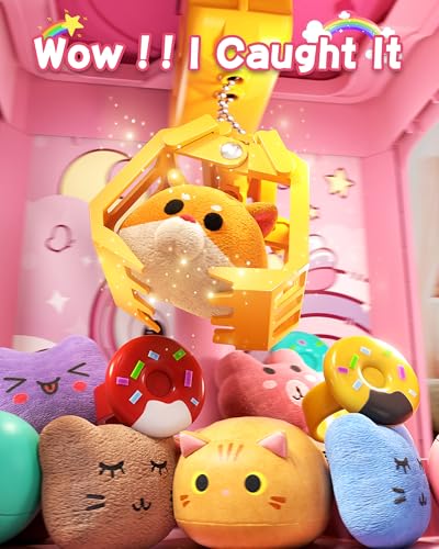 Claw Machine for Kids, Mini Vending Machine with Game Coins & Music, Prize Dispenser Toys for Girls and Boys, Electronic Claw Game Machine for Party Birthdays, Includes 30 Mini Toys - style: Pink Unicarns