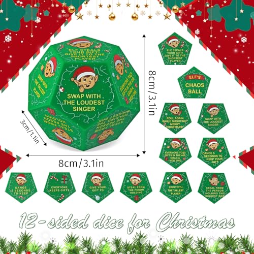 Hilarious Exchange Party Game Dice, Exchange Gifts Family Game, Christmas Stocking Stuffers White Elephant Gifts for Teens Adults, Gift Exchange Dice for Family Friends Holiday Xmas Party Supplies - style: Christmas Gift Exchange Party Game Dice